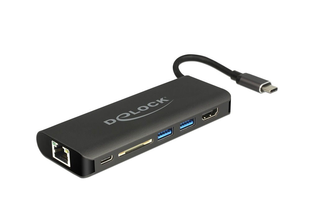 Delock Station d'accueil USB3.1 Typ-C – HDMI/LAN/SD/USB-A/USB-C PD