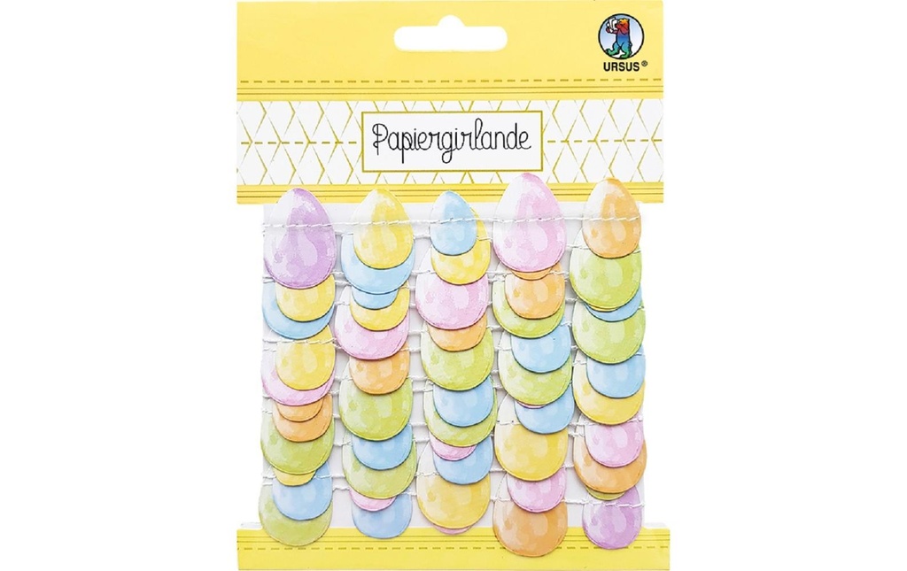 URSUS Guirlande en papier Oeufs de Pâques, Multicolore