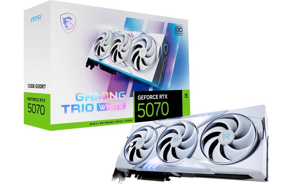 MSI Carte graphique GeForce RTX 5070 GAMING TRIO OC Blanc 12 GB