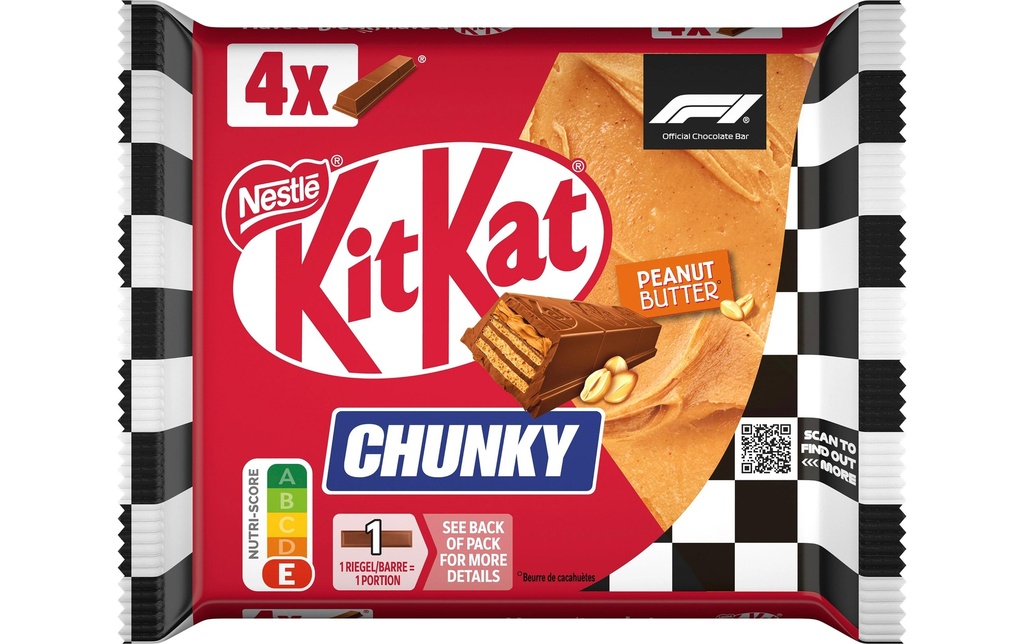 Nestlé Snacks Barre KitKat Chunky Peanut Butter 4 x 42 g
