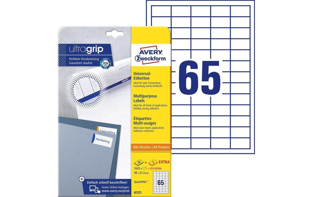 [268061210] AVERY ZWECKFORM Etiquettes 38x21.2mm (25 pces)