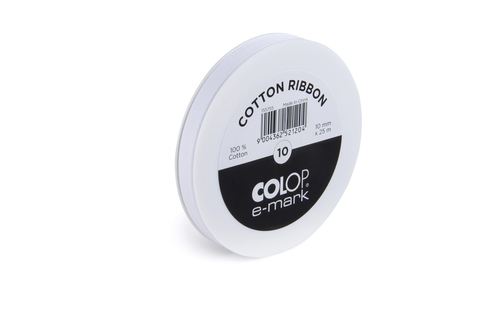 Colop Ruban textile e-mark 10 mm x 25 m, Blanc