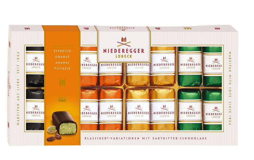 Niederegger Variations de pralines au massepain avec du chocolat noir 200 g