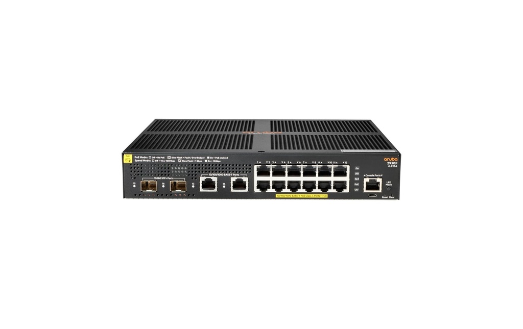 HPE Aruba Networking PoE+ Switch 2930F-12G-PoE+-2SFP+ 16 ports