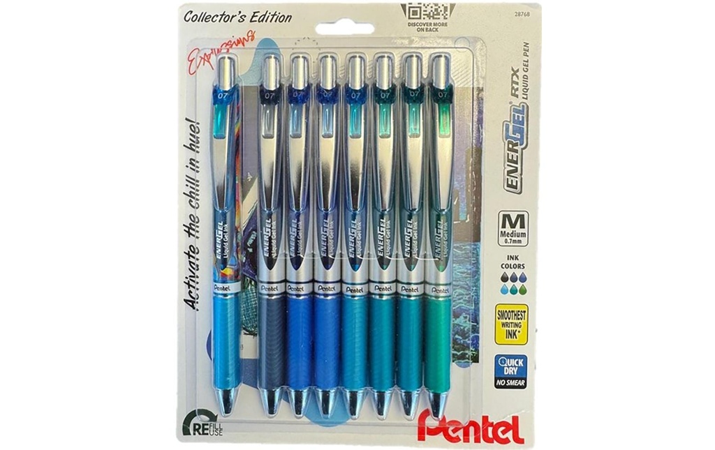 pentel Stylo à encre gel Chill 0.7 mm, multicolore, 8 pièces
