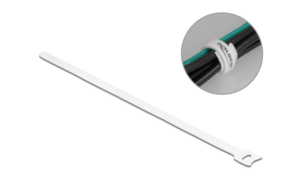 Delock Serre-câble auto-agrippant Blanc 300 mm x 12 mm 10 pièces