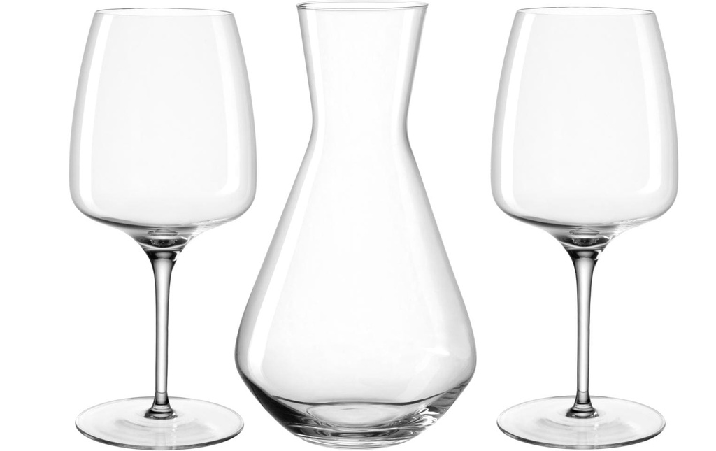 LEONARDO Carafe Cesti 1.2 l, 3 pièces, Transparent/Gris