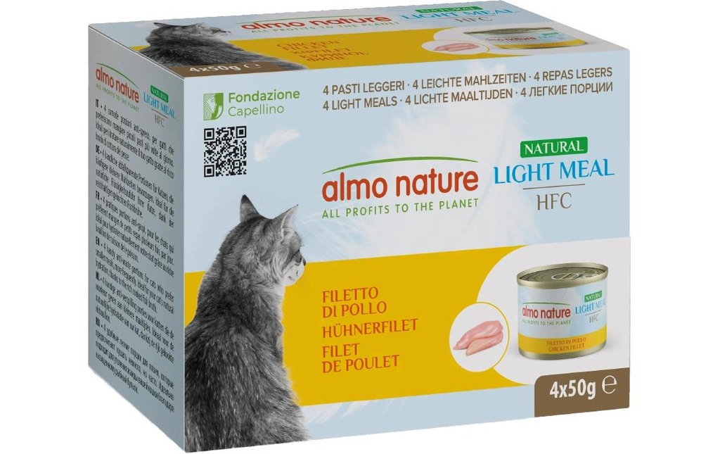 Almo Nature Alimentation humide HFC Light Meal Natural filet de poulet 4 x 50 g