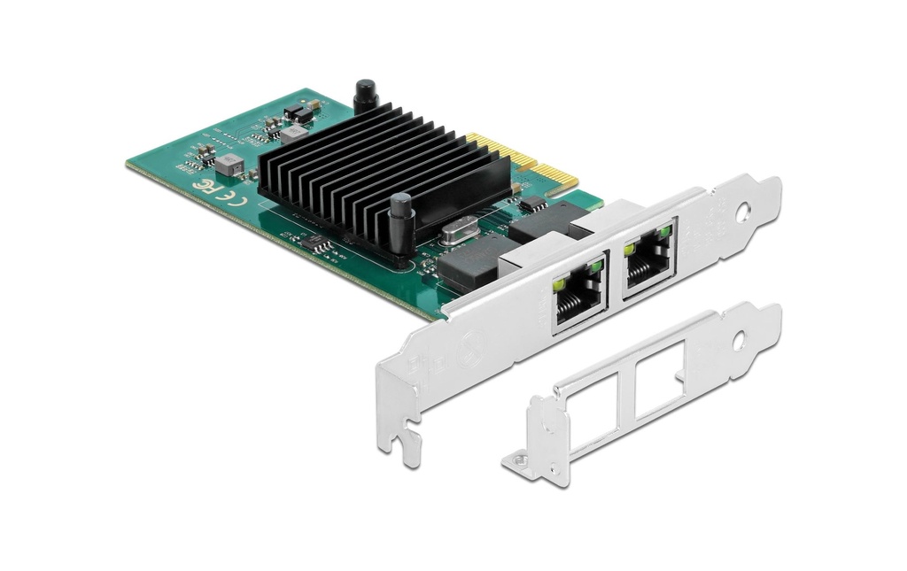 Delock Carte réseau 2x 1Gbps, i82576 PCI-Express x4