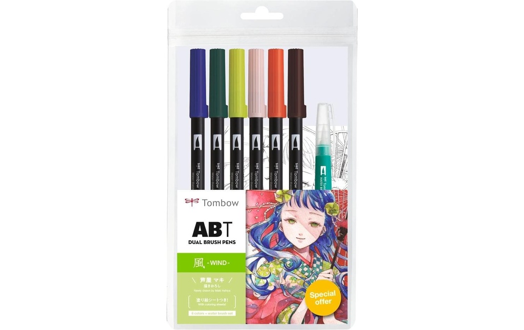 Tombow Brushpen Manga Wind 6 pièces