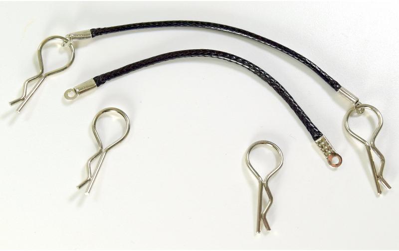 Absima Goupille de carrosserie avec câble, noir (80 mm)