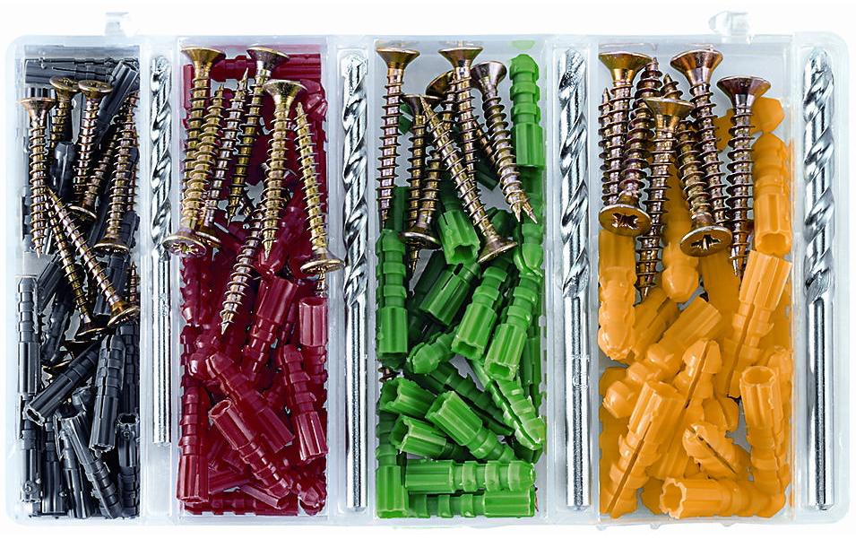 ferronorm Chevilles Set avec vis + foret à maçonnerie