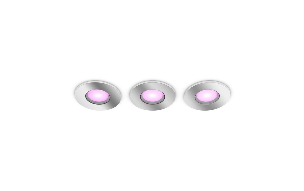 Philips Hue White & Color Ambiance Xamento Spots encastrés pack de 3 Argent