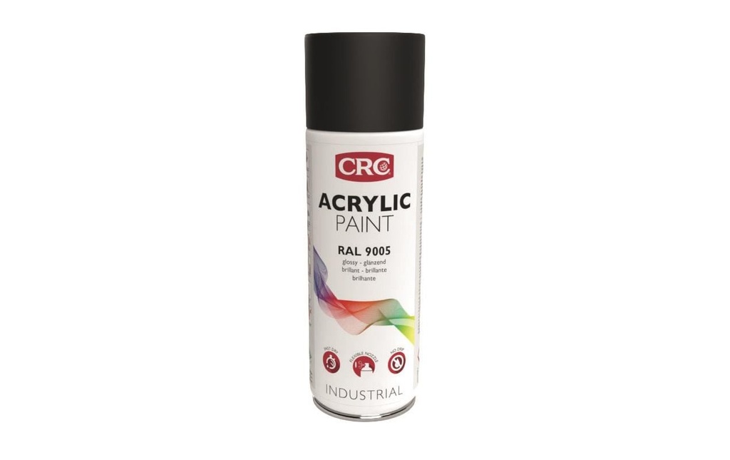 CRC Peinture en spray ACRYLIC PAINT 9005 Noir profond Gloss 400 ml