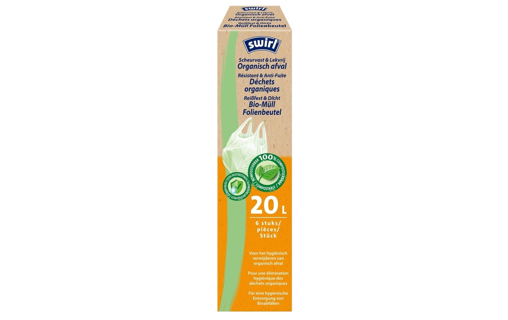 Swirl Sacs poubelle pour déchets verts 20 l, 6 Pièce/s
