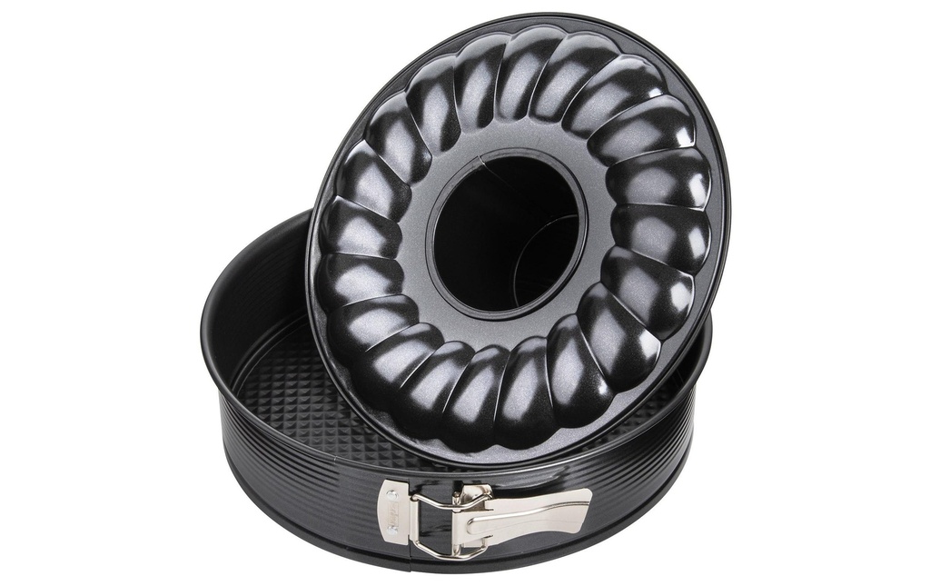 Zenker Moule à charnière Black Metallic avec fond plat et tube, Ø 26 cm