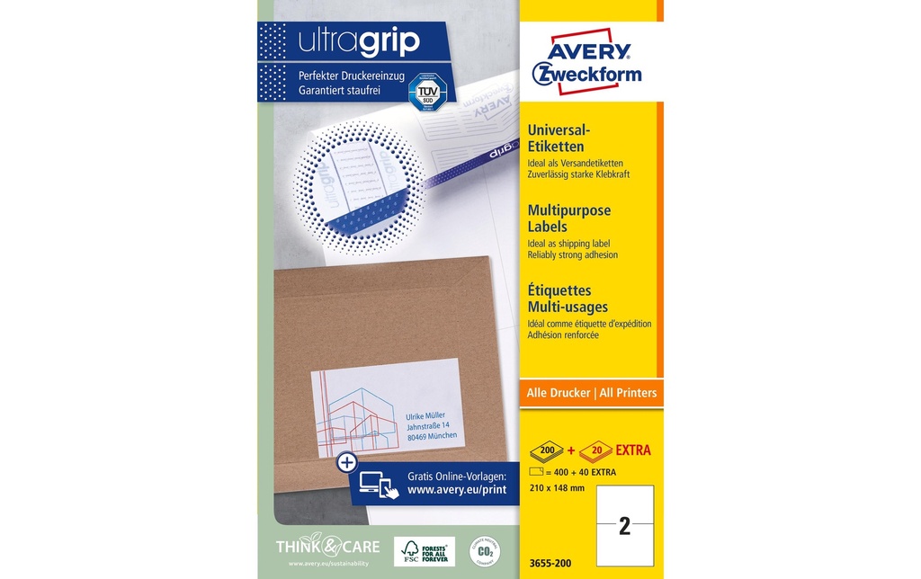 AVERY ZWECKFORM Etiquettes 210x148mm (220 pces)