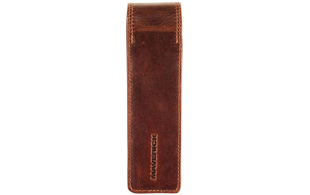 Maverick Étui Original pour 2 instruments d'écriture 4 x 15 cm, marron