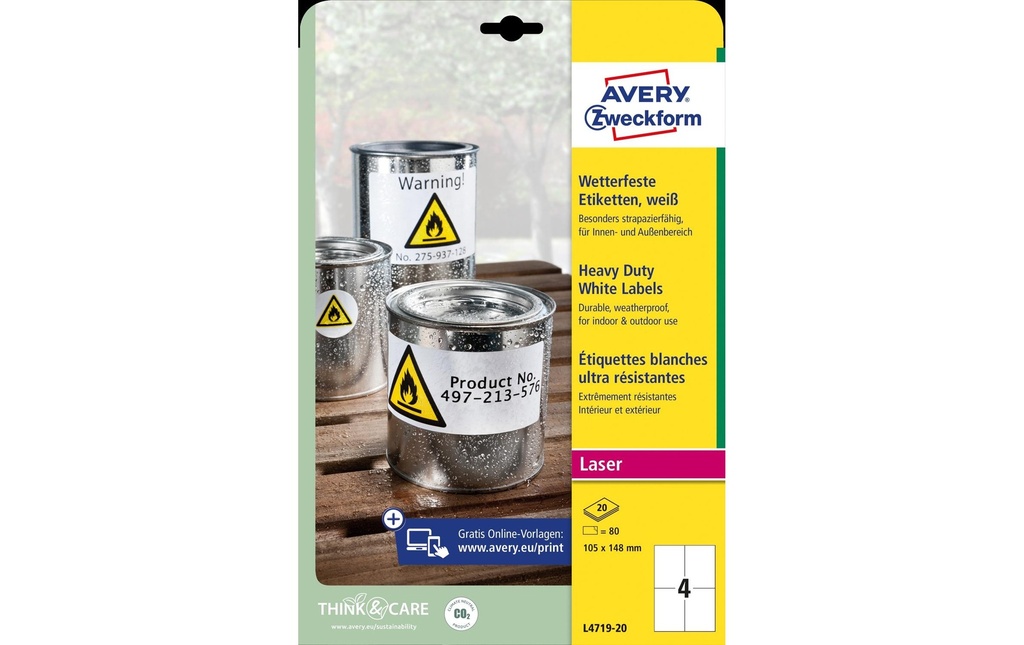 AVERY ZWECKFORM Etiquettes 105x148mm (20 pces)