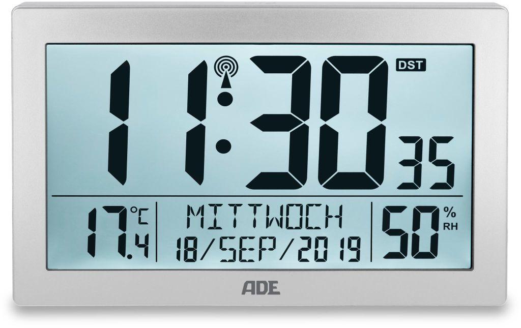 ADE Horloge murale radio XL, Argenté