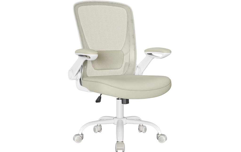 Songmics Chaise de bureau réglable en hauteur Beige