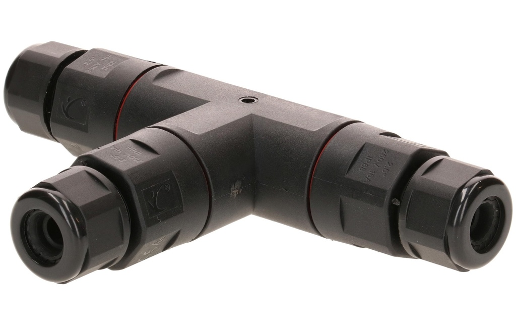 Max Hauri Manchon de raccordement Pièce en T IP68, 6.5 - 11 mm, noir
