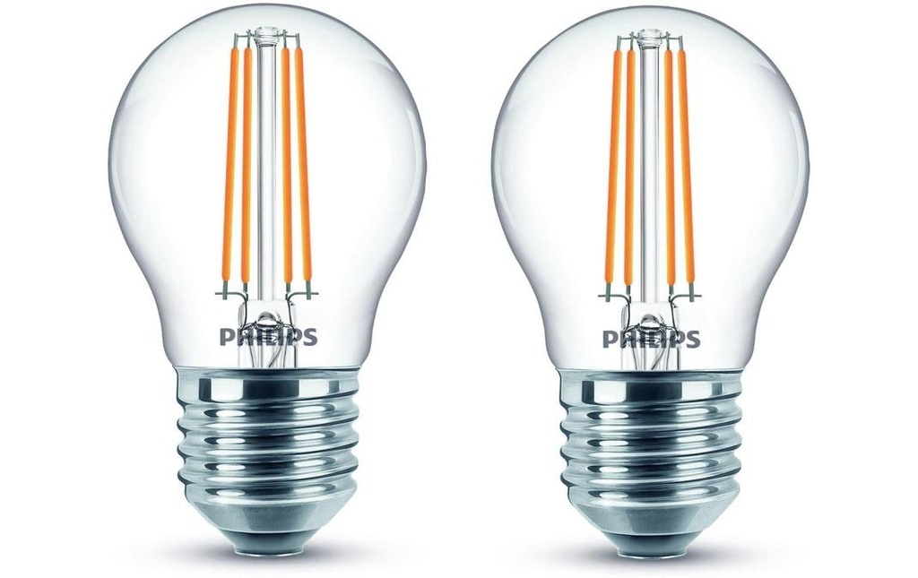 Philips Lampe LEDcla 40W E27 P45 WW CL ND 2PF Blanc chaud (WW)