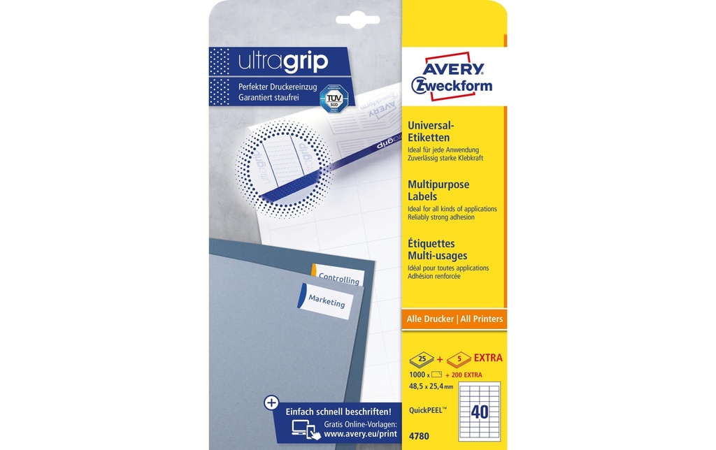 AVERY ZWECKFORM Etiquettes 48.5x25.4mm (25 pces)