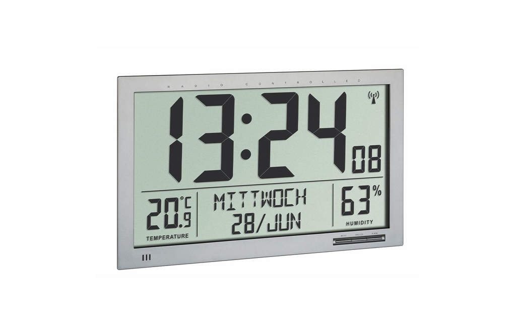 TFA Dostmann Horloge radio-pilotée Argenté