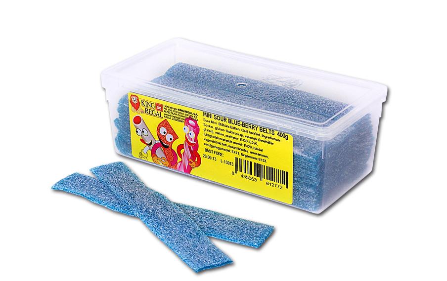 King Regal Bonbons gommeux Mini Sour Strips Framboise 300 g