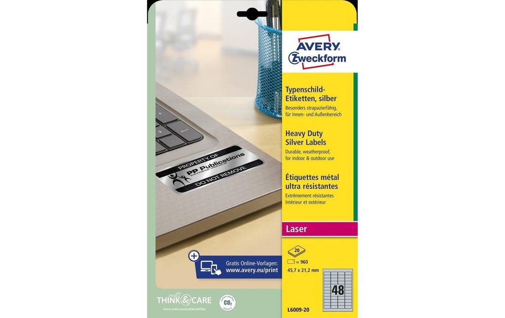 AVERY ZWECKFORM Etiquettes 45.7x21.2mm (20 pces)