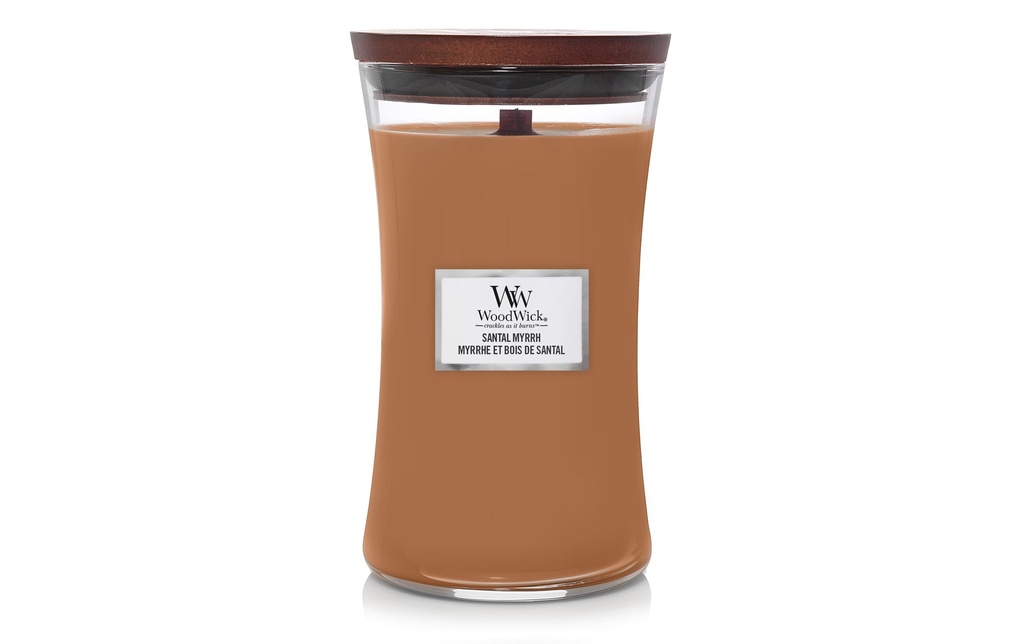 Woodwick Bougie parfumée Santal Myrrh Large Jar
