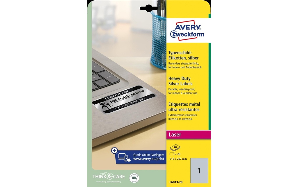 AVERY ZWECKFORM Etiquettes 210x297mm (20 pces)