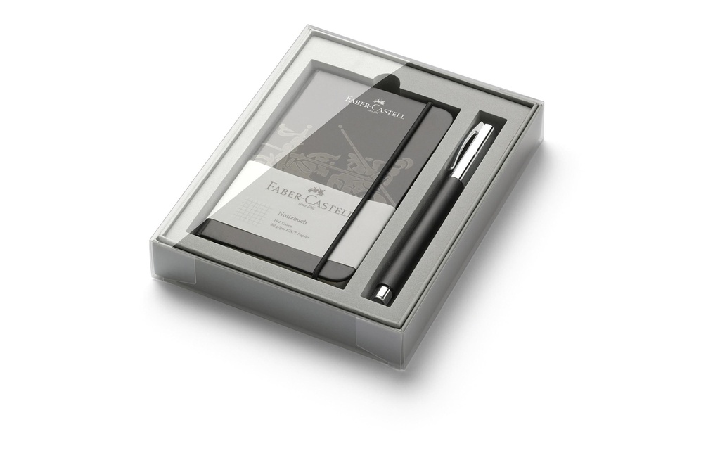 Faber-Castell Stylo à encre gel Ambition OpArt Résine précieuse, avec carnet de notes