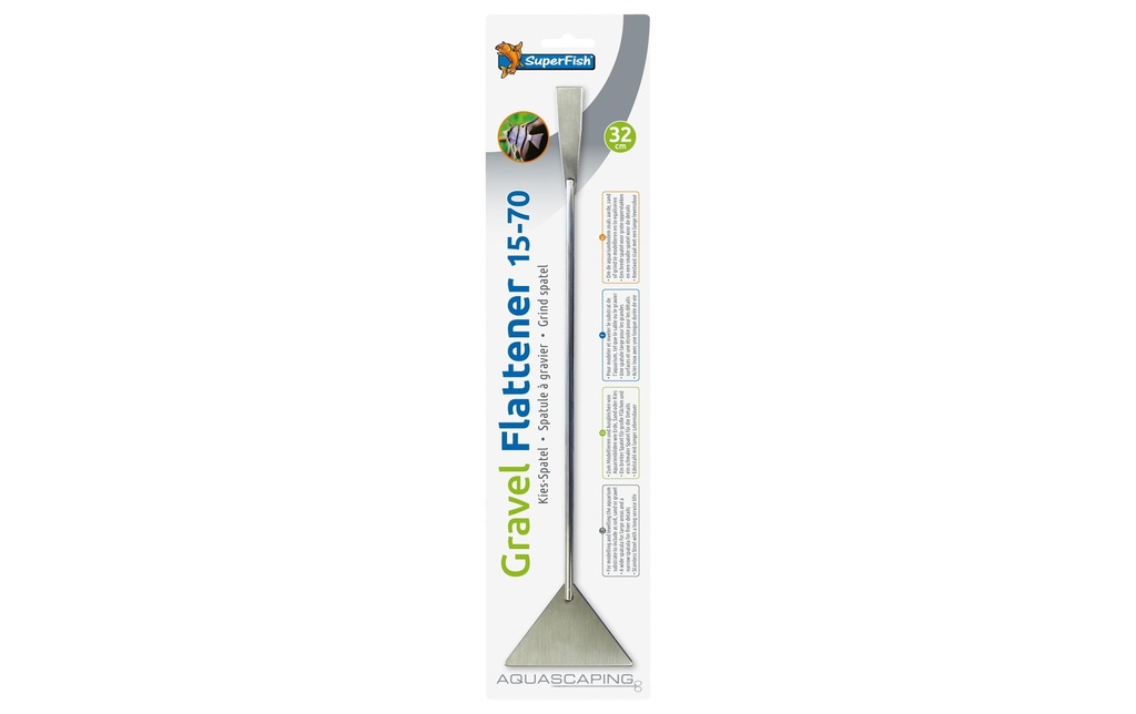 SuperFish Spatule à gravier en acier inoxydable, 32 cm