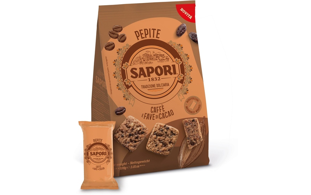 Sapori Petits gâteaux Café et fèves de cacao Pepite 108 g