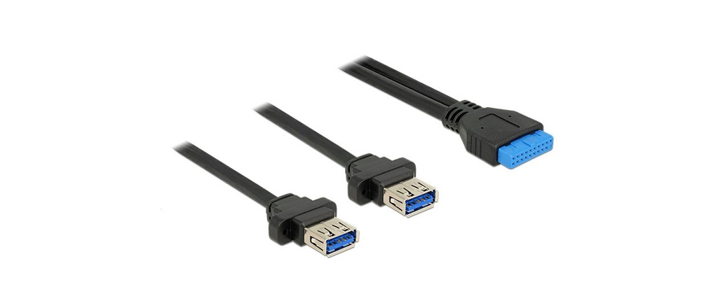 Delock Câbles rallonges à encastrer USB 3.0 Pinheader - USB-A 0.8 m