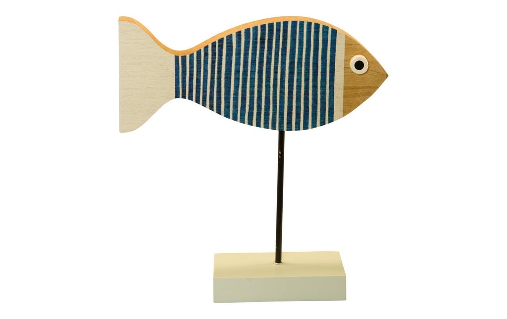 Dekomat AG Objet à exposer Poisson à rayures 20 x 8.5 cm