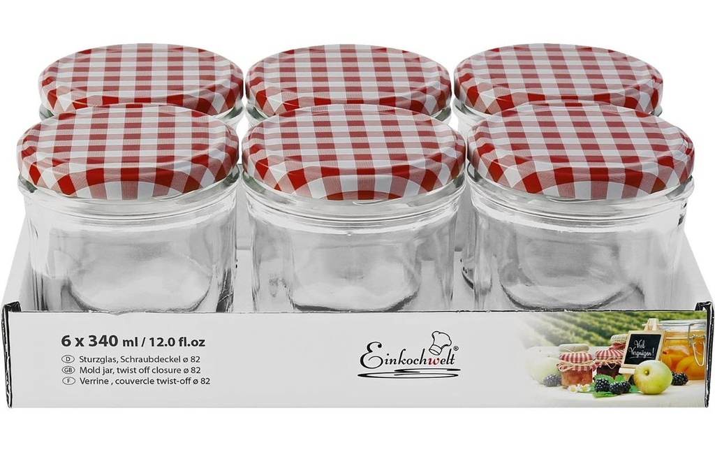 Einkochwelt Bocaux à conserves 6 pièces, 340 ml, Ø 82 mm