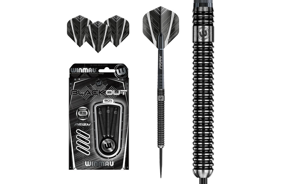 Winmau Fléchettes Steeldart Blackout 3 pièces