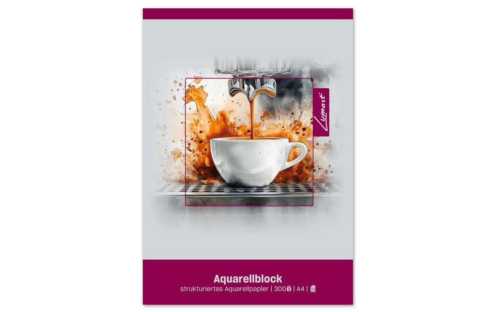 Lumart Bloc aquarelle Lumart A4, structuré, 300 g/m², 20 feuilles