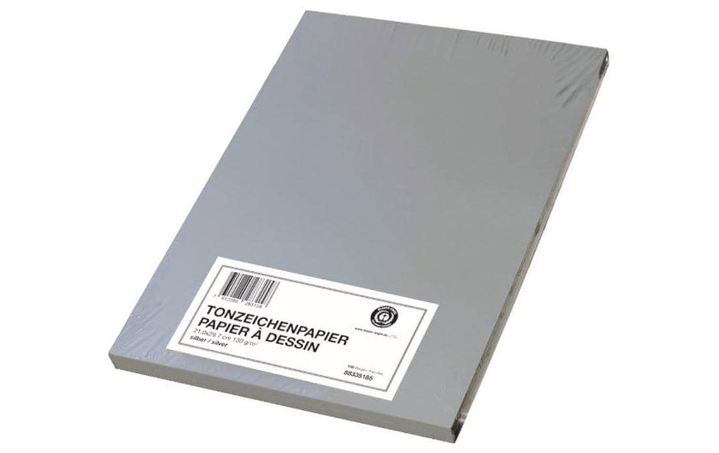 Papyrus Papier coloré A4, 130 g/m²,  100 Pièce/s, Argent mat