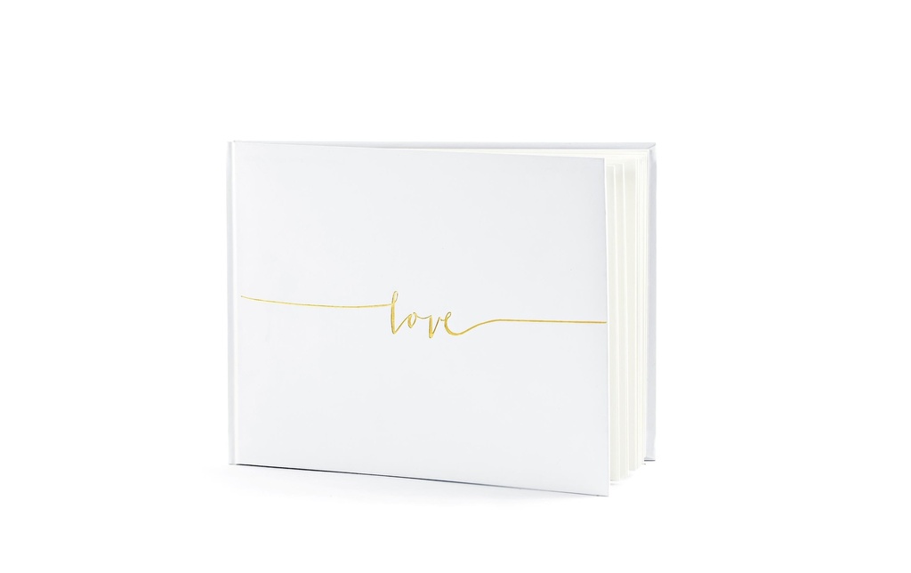 Partydeco Livre d’or Love 24 x 18.5 cm, blanc/or