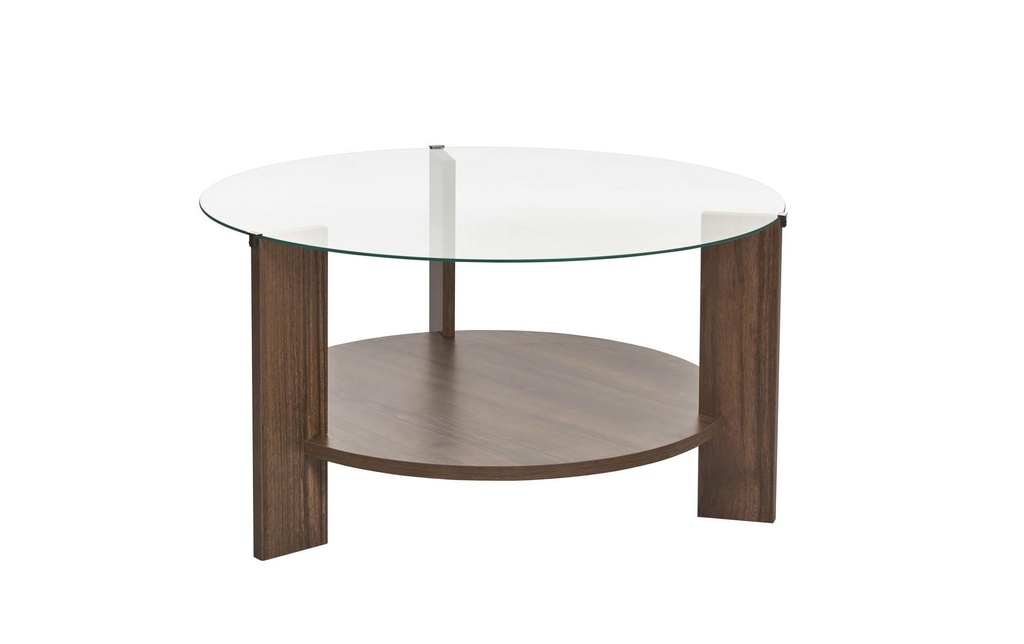 Woody Fashion Table basse Clara Walnut 75 x 40 cm, Brun/Transparent