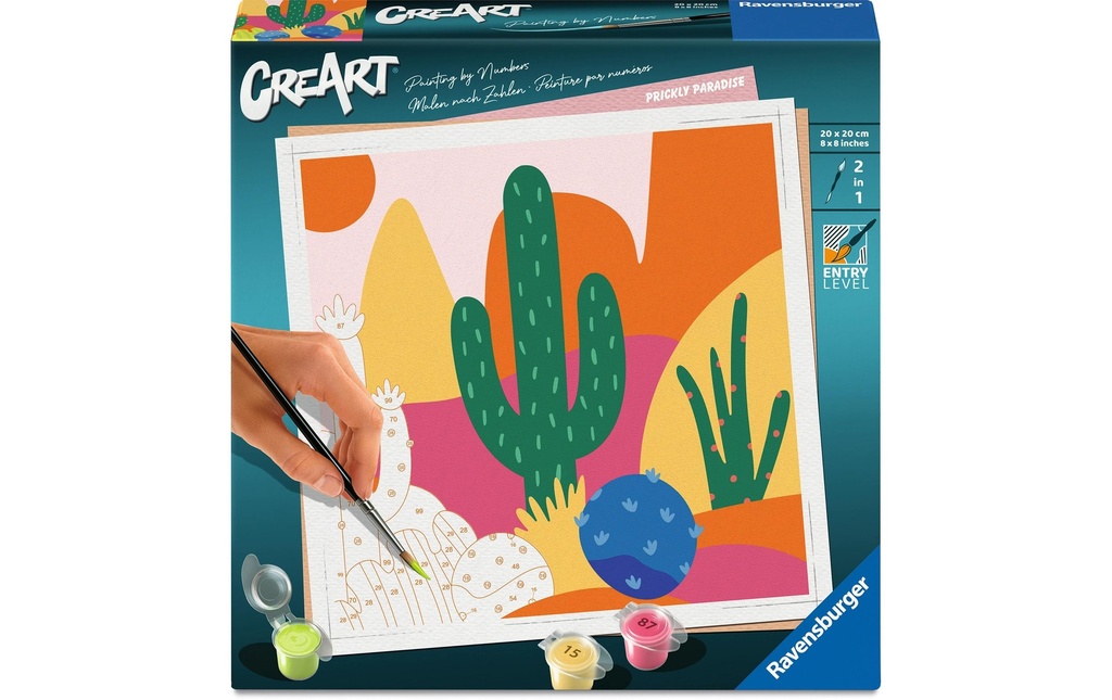 Ravensburger Peinture par numéros CreArt Cactus colorés 20.00 x 20.00 cm