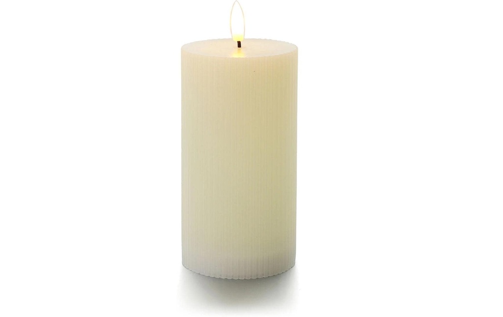 balthasar Bougie cylindrique LED Rainures, crème