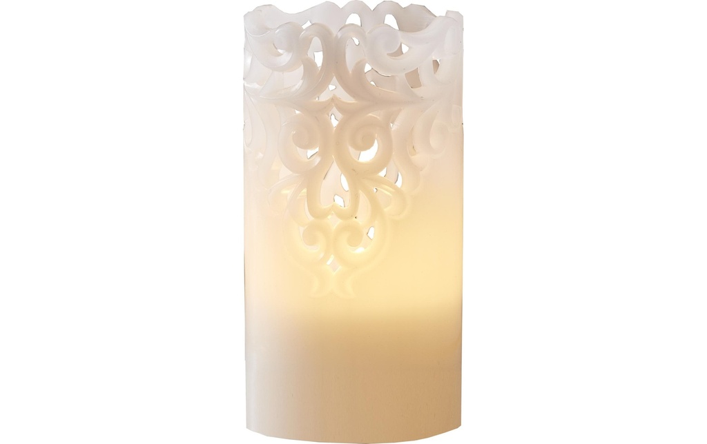 Star Trading Bougie LED Pillar Clary Ø 8 x 15 cm, Blanc