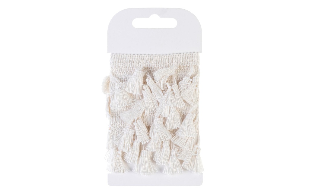 HobbyFun Ruban textile Glandes 35 mm x 1 m, Crème