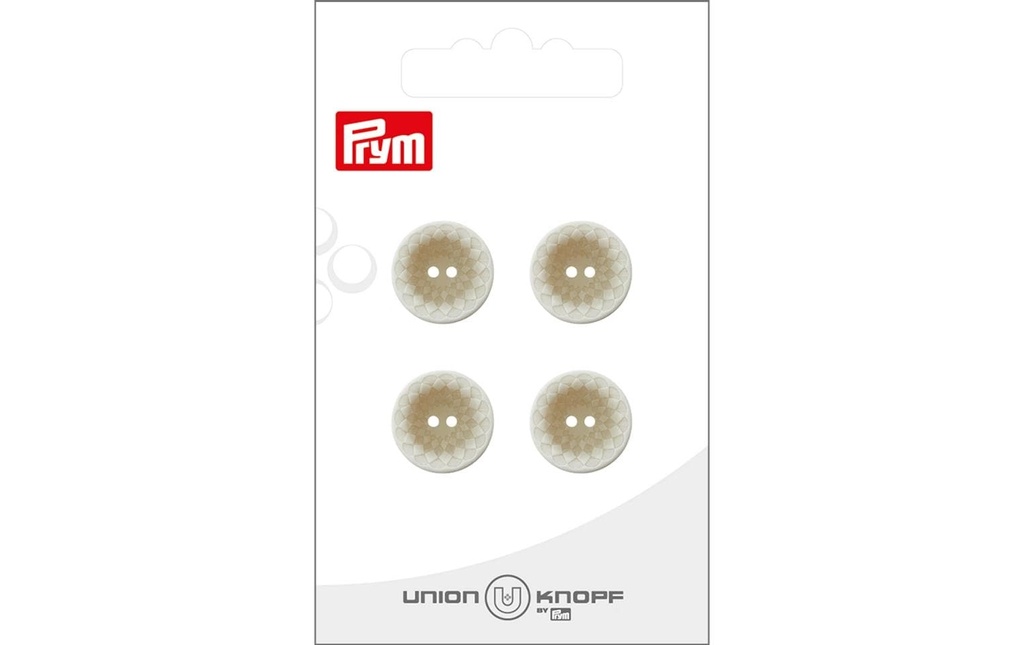 Prym Union Knopf Boutons Polyester 15 mm, 4 pièces, crème
