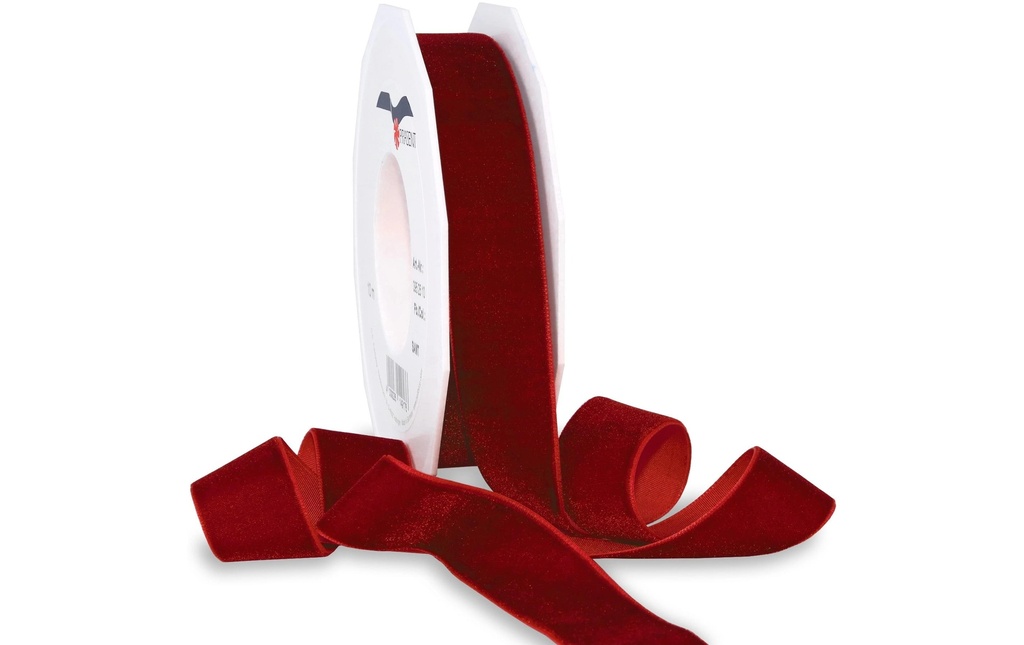 Pattberg Ruban cadeau Velours 25 mm x 10 m, Bordeaux